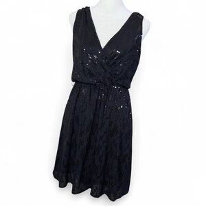 Express Black Sequin Sleeveless Cocktail Dress